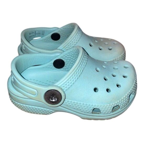 Crocs Green Blue Classic Clog Slip-on Shoe Unisex Toddler Size C5 Comfort Casual - Picture 3 of 12